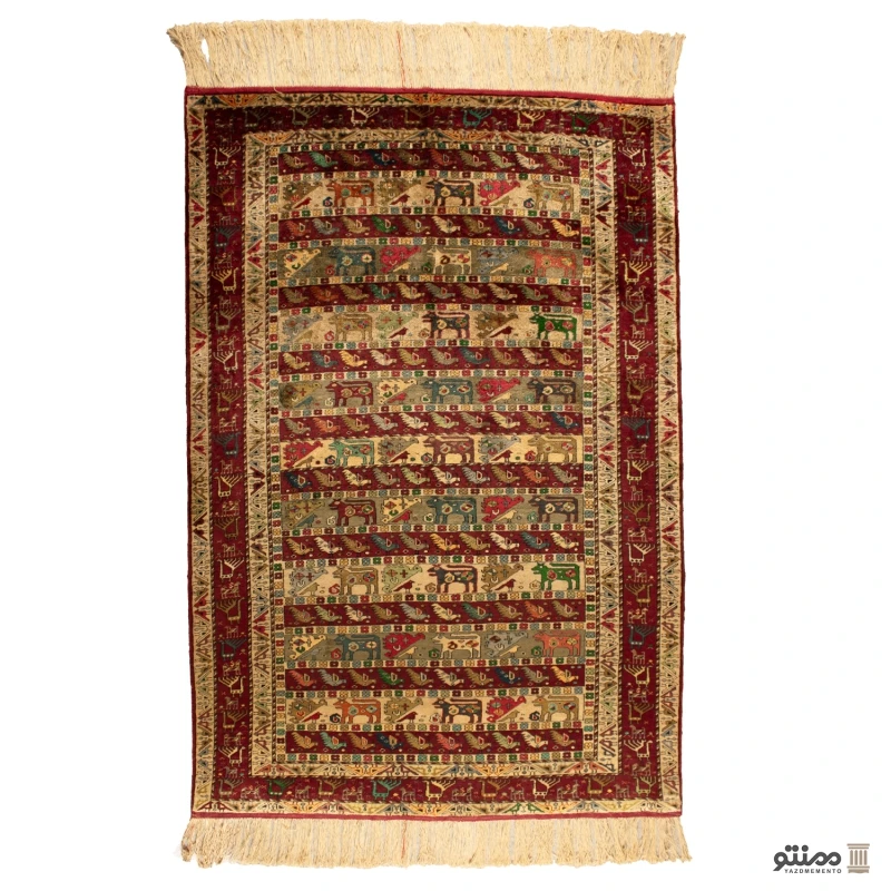 قالیچه دستباف زرع و نیم تمام ابریشم