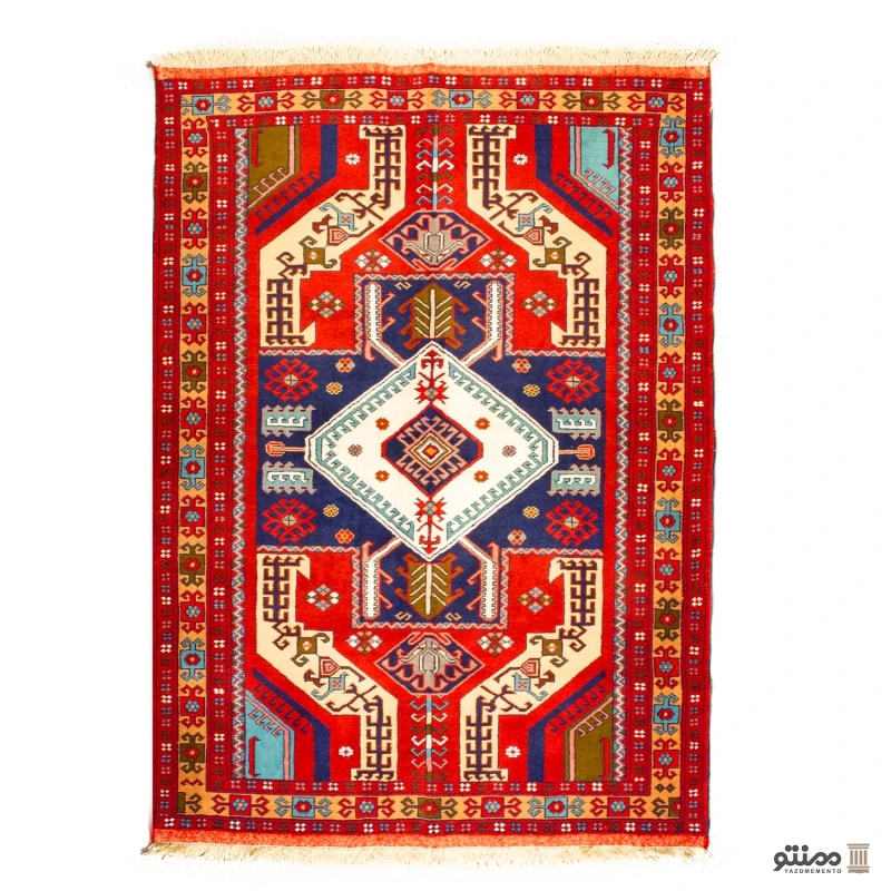 قالیچه دستباف زرع و نیم خراسان پشم و ابریشم سایز 155×۱10