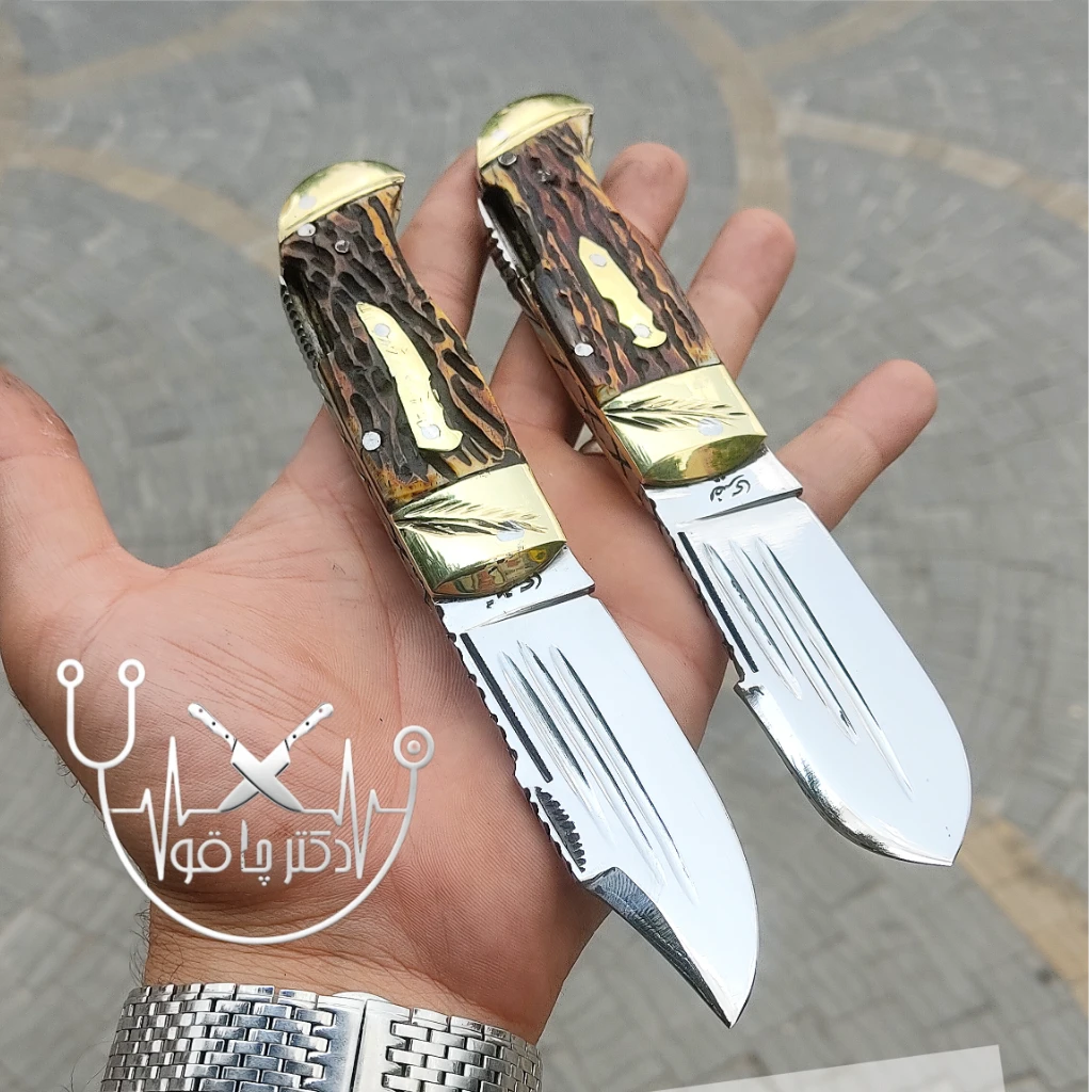 قدیمی ترین چاقوی ضامن دار دسته شاخ اصل زنجان