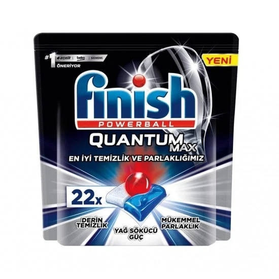 قرص ظرفشویی FINISH QUANTOM MAX بسته 22 عددی