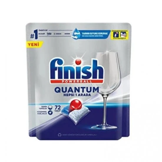 قرص ظرفشویی FINISH QUANTOM POWERBALL بسته 72 عددی