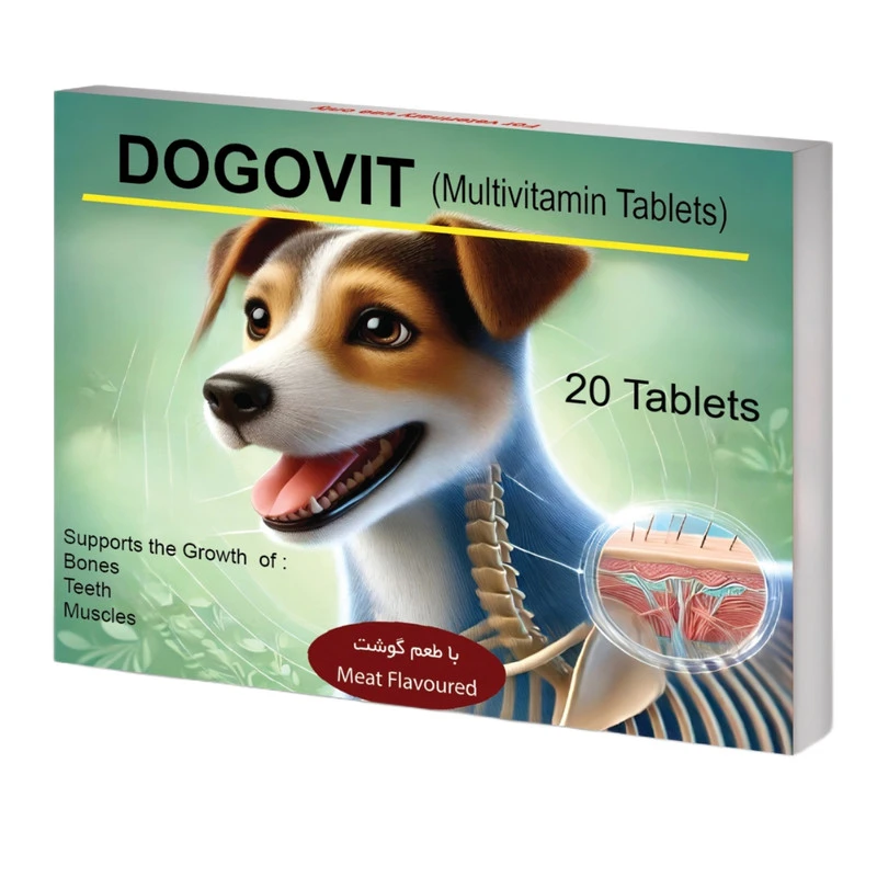 قرص مولتی ویتامین سگ و گربه مدل DOGOVIT Multivitamin Tablets (بسته 20 عددی)