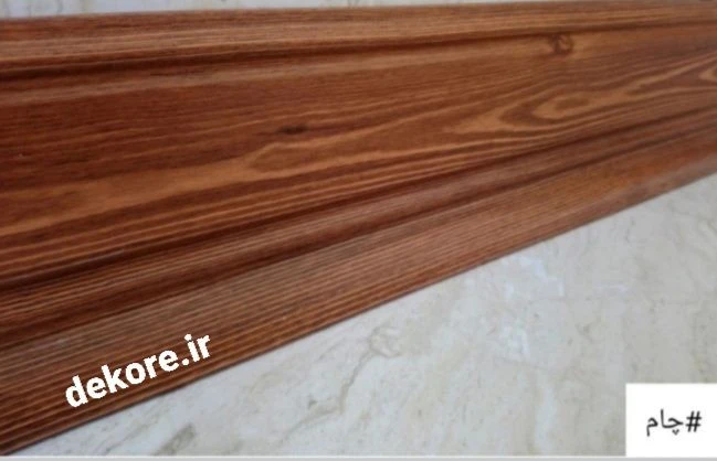 قرنیز 10سانت/ چام طرح چوب درختی/ پی وی سی/ برند پلاست چوب