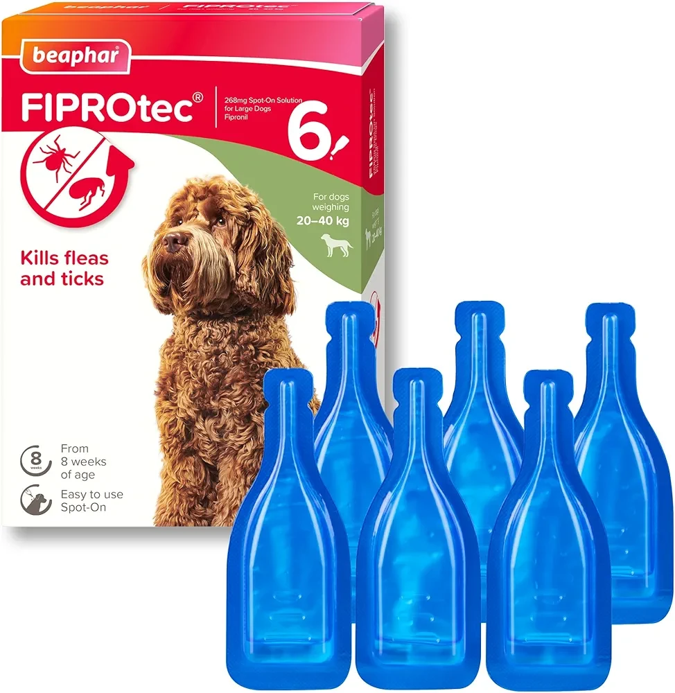 قطره ضد کک و کنه سگ بیفار مدل FIPRO tec بسته 6 عددی اورجینال امازون المان