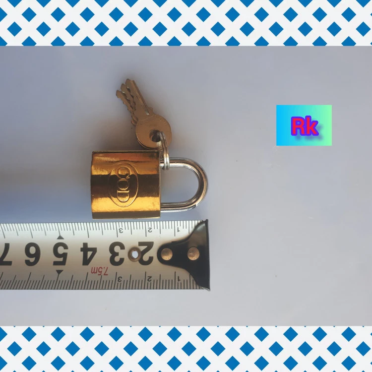 قفل آویز سایز 25 زرد رنگ