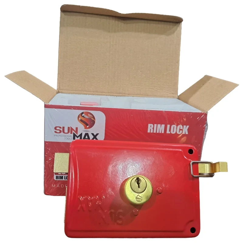 قفل درب حیاتی سه کلیده مغزی برنجی سان مکس مدل 2020 | SUN MAX Rim Lock