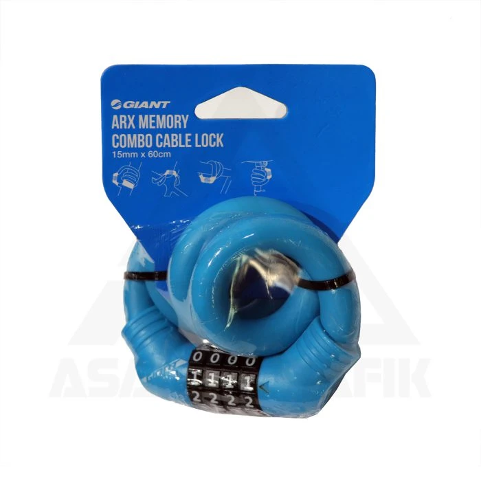 قفل دوچرخه رمزدار جاینت ARX Memory COMBO Cable Lock – آبی