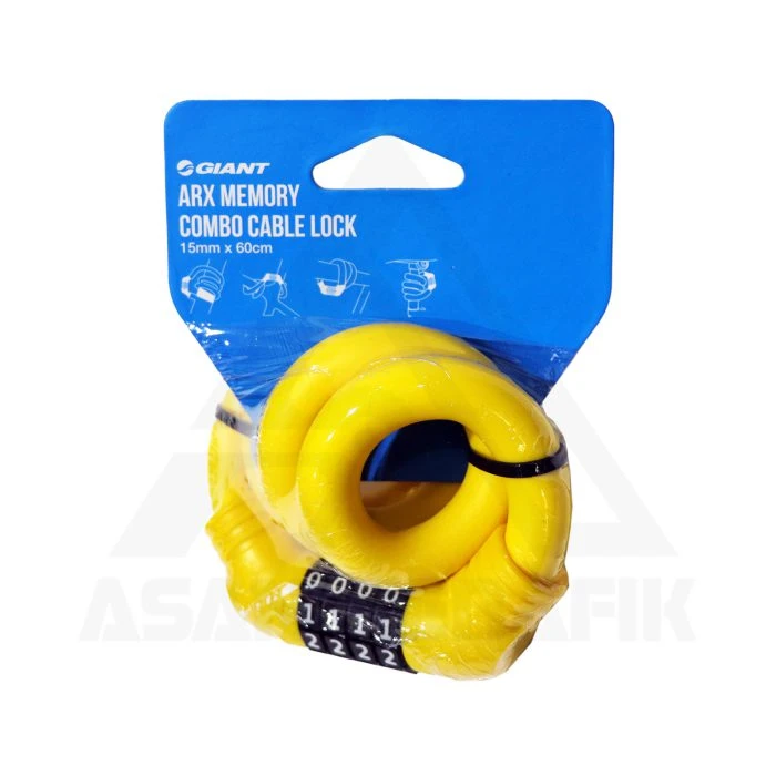 قفل دوچرخه رمزدار جاینت ARX Memory COMBO Cable Lock – زرد