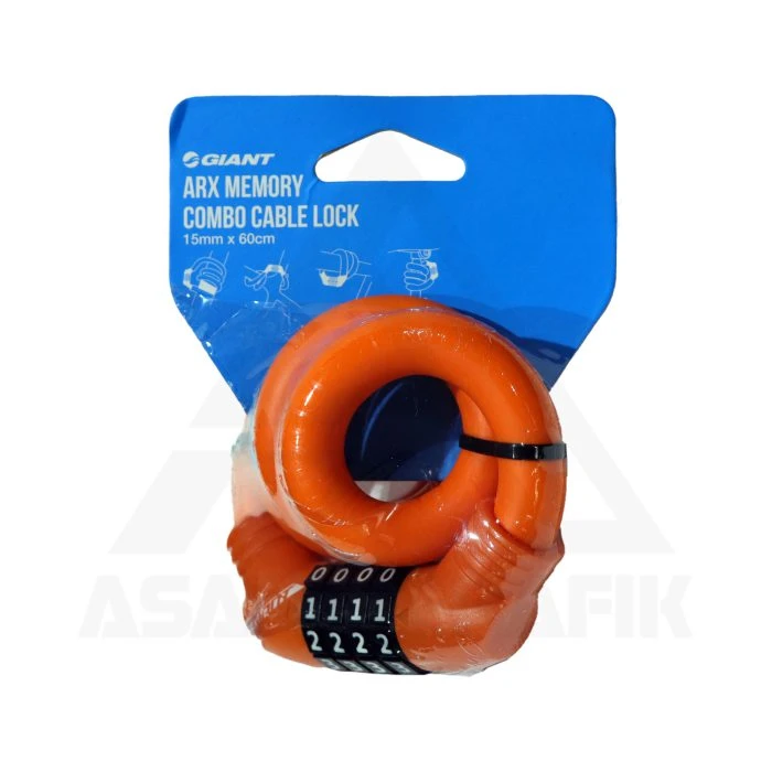 قفل دوچرخه رمزدار جاینت ARX Memory COMBO Cable Lock – نارنجی