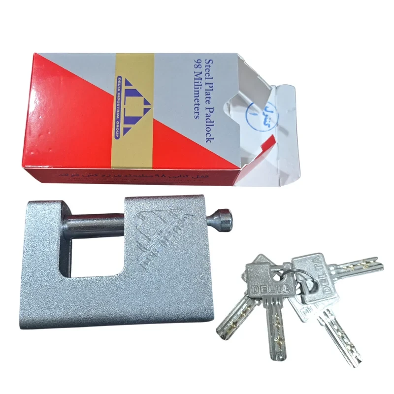 قفل کتابی دلتا 98 میلیمتری فولادی مدل Steel Plate Padlock