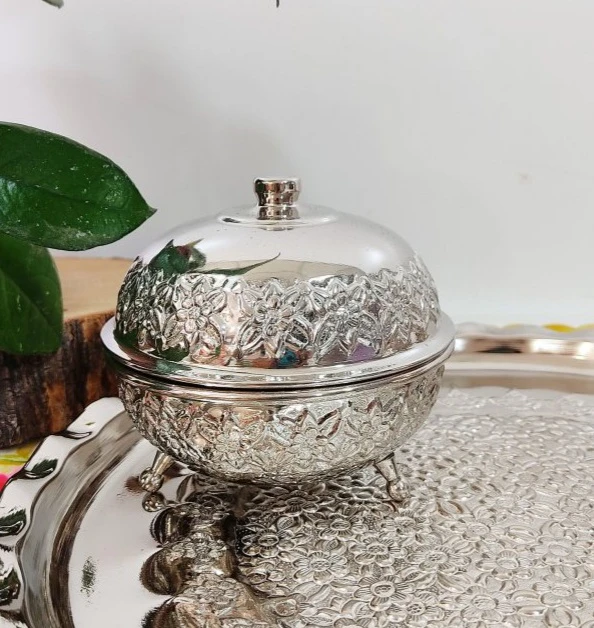 قندان مسی روکش کروم گلبرگ نانو ارسال رایگان