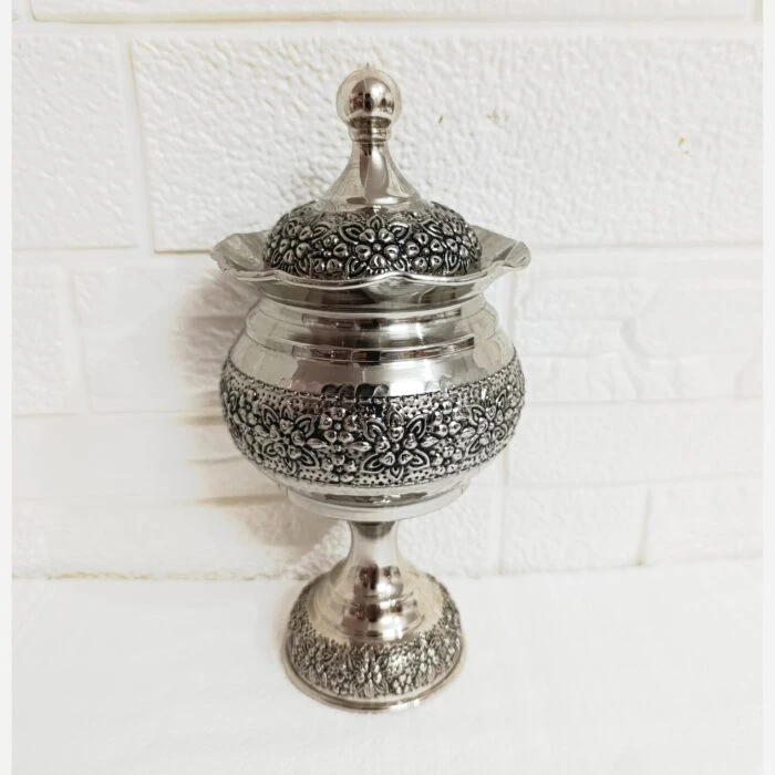 قندان پایه دار مسی زنجان روکش کروم نانو ارسال رایگان