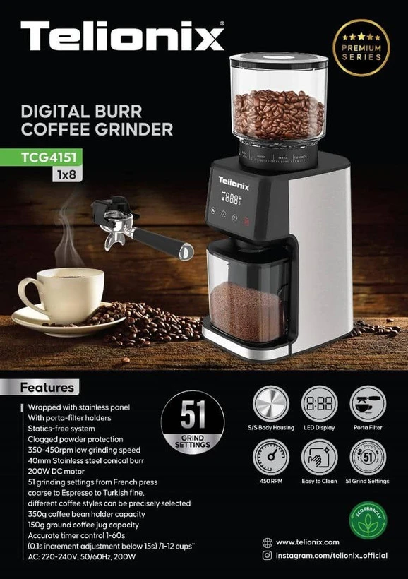 قهوه اسیاب تلونیکس مدل TCG4151