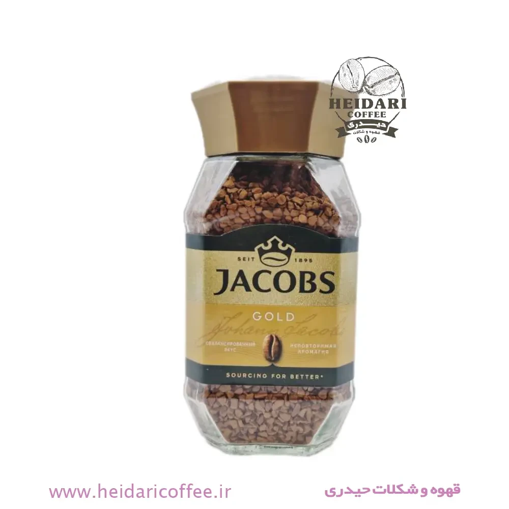 قهوه فوری جاکوبز مدل گلد (Jacobs Gold) – شیشه95 گرمی با طعم ملایم و متعادل