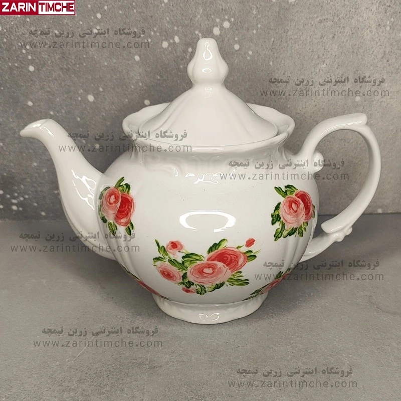 قوری چهارترک چینی زرین مدل رزمونت