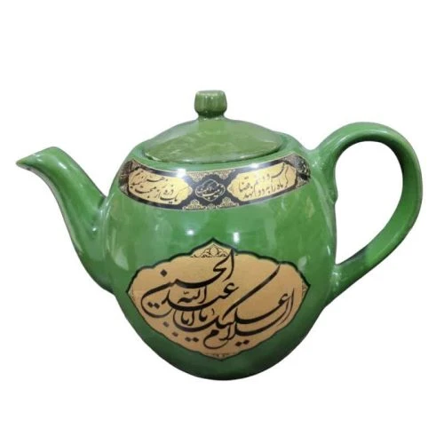 قوری یک لیتری سبز السلام علیک یا اباعبدالله و یا اباالفضل العباس-قوری 1 لیتری کد 104328