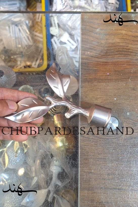 قپه(سری) برگ چوب پرده پانچ نقره ای مات جدید