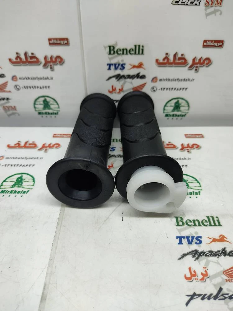 لاستیک سر دسته فرمان گاز و کلاچ با استخوانی موتور طرح کلیک (جفتی)