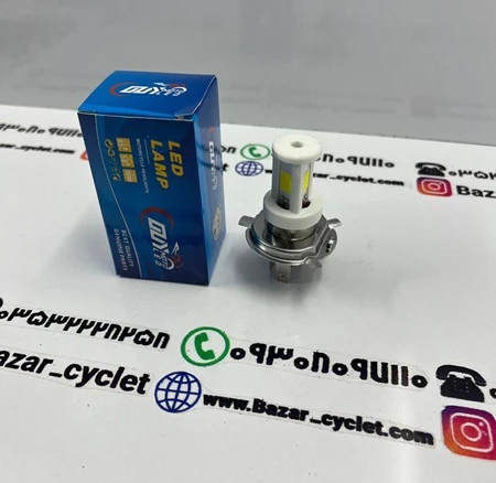 لامپ (LED) 3طرفه سفید ماشینی(3خار) مناسب برای انواع موتور سیکلت