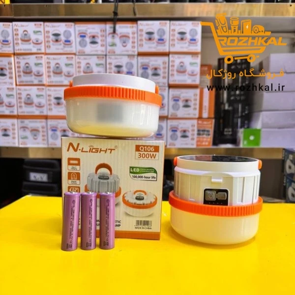لامپ خورشیدی و شارژی 300 وات N.LIGHT مدل q106 فوق العاده باکیفیت و پر نور مدل اورجینال