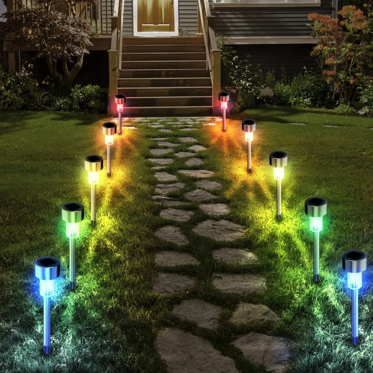لامپ سولار باغچه و گلدان مولتی کالر مدل Solar lawn lamp