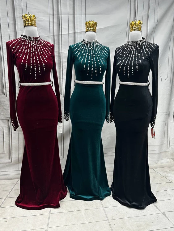 لباس مجلسی پوشیده /مخمل/ ماکسی مجلسیسایز بندی 36تا 52