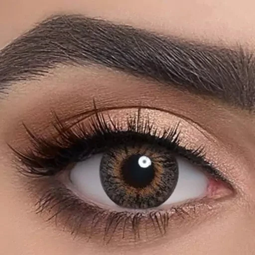 لنز دهب سان کیس رنگ قهوه ای عسلی دور دار