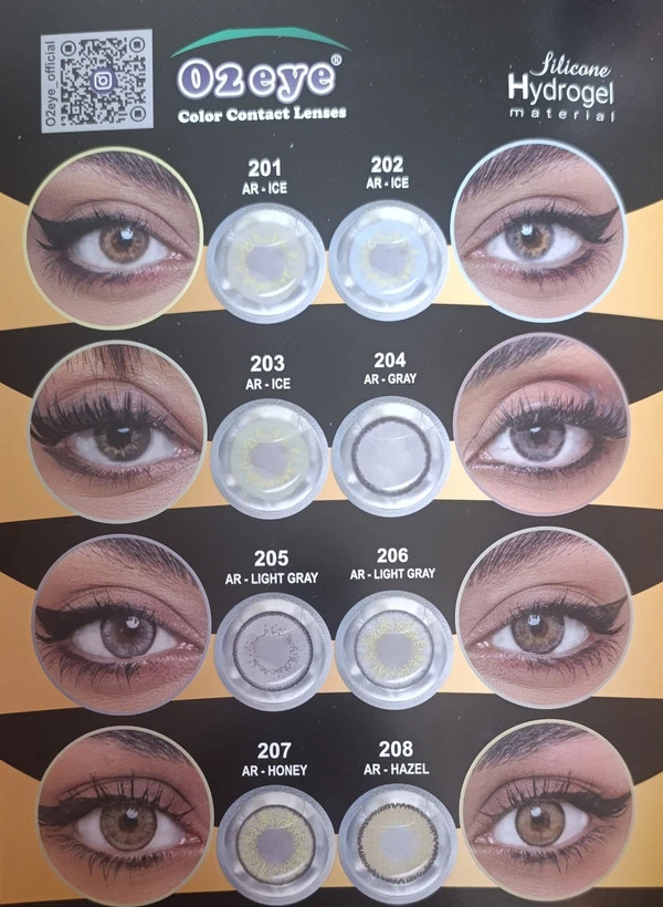 لنز چشم O2 eye مدل هیدروژل (شماره ۲۰۴_۲۰۵_۲۰۶)