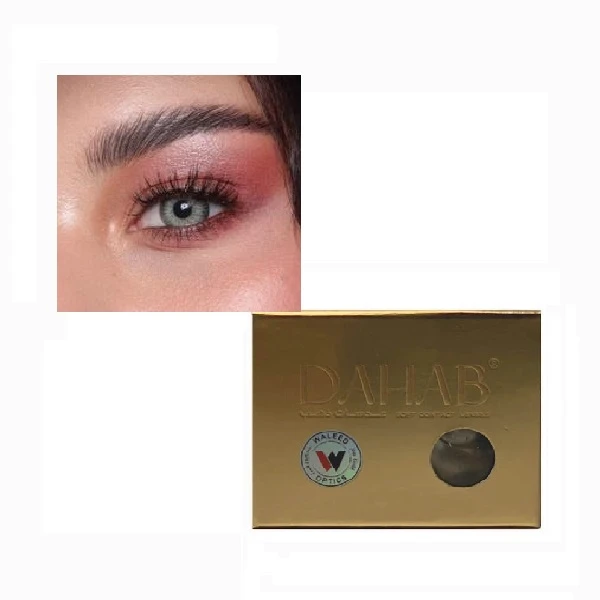 لنز چشم دهب(صابرین جرای جرین5) 6 ماهه ( لنز گری گرین طوسی سبز دور مشکی)