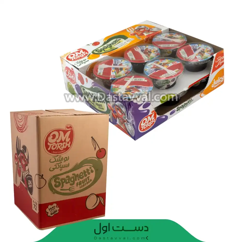 لواشک کاسه ای اسپاگتی شیره دار-4 بسته در کارتن