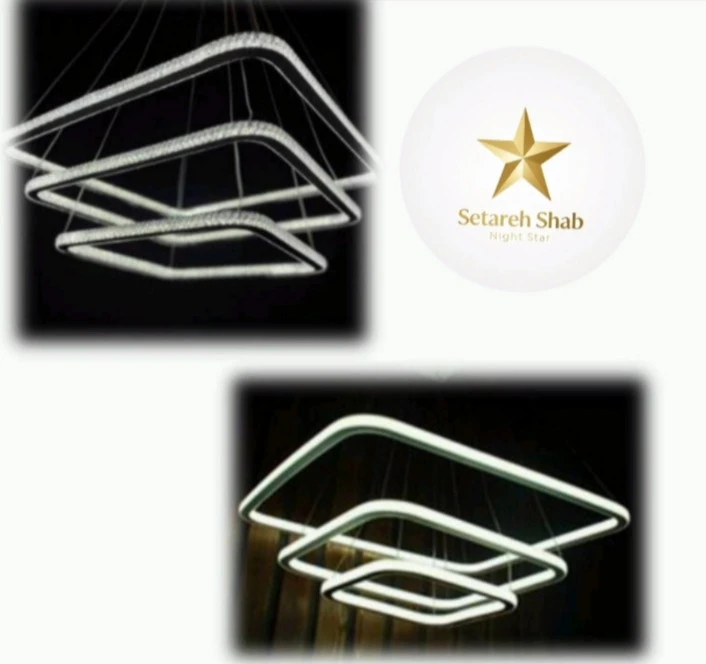لوستر مدل مربع سه طبقه لوستر ستاره شب