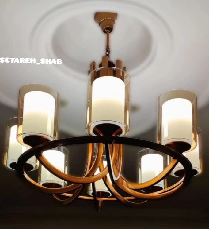 لوستر پذیرایی سالن مدل تک رینگ ستاره شب