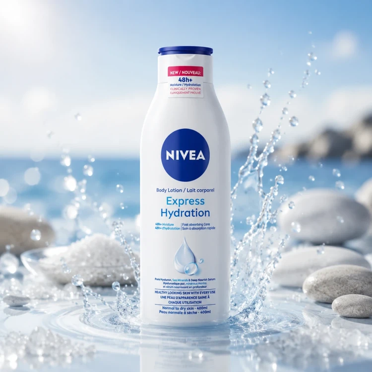 لوسیون بدن آبرسان سریع نیوآ (Nivea) مدل Express Hydration | حجم ۴۰۰ میلی‌لیتر