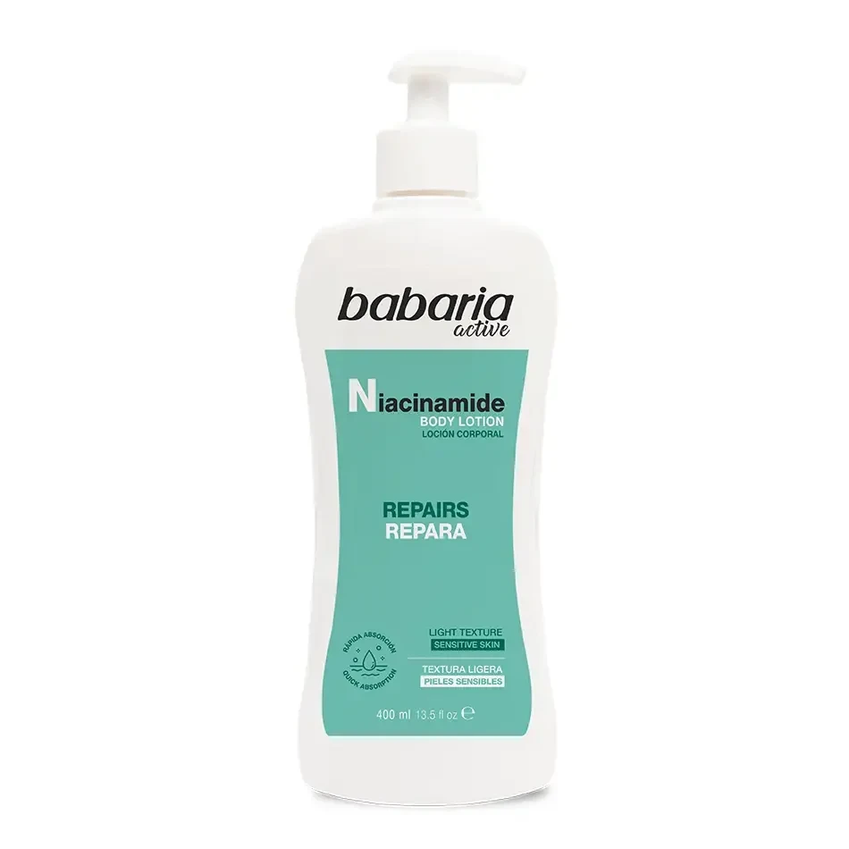 لوسیون بدن باباریا Babaria نیاسینامید حجم 400 میل اصل و اورجینال