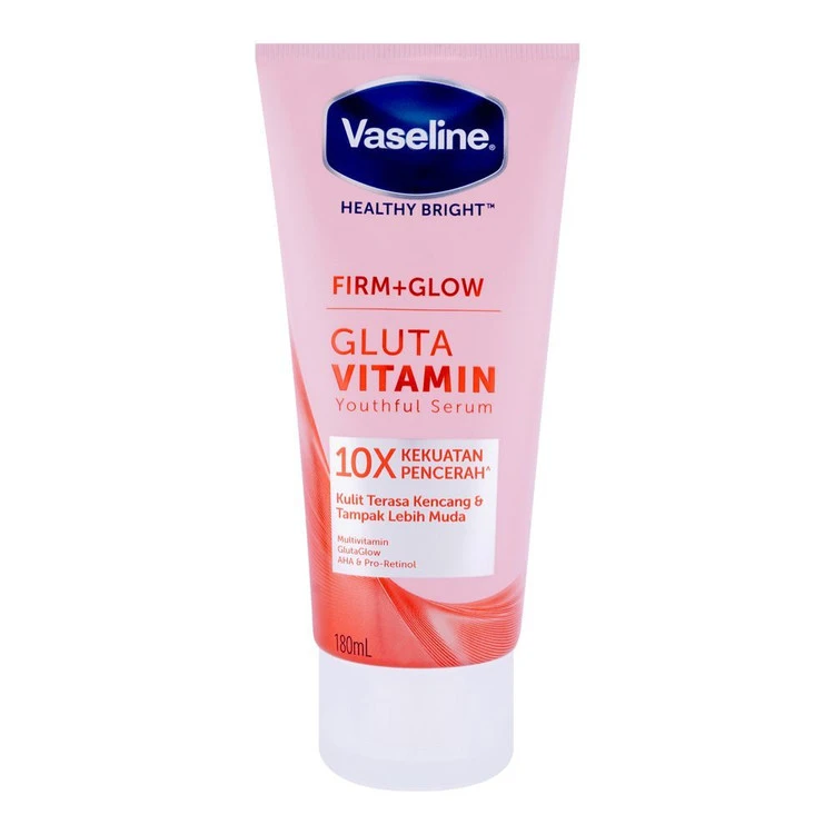 لوسیون بدن وازلین مدل Gluta Vitamin سری Firm + Glow حجم ۱۸۰ میلی‌لیتر - Vaseline Healthy Bright Firm + Glow Gluta Vitamin Serum ‌