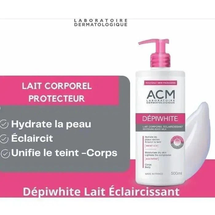 🅰️لوسیون سفید کننده و ضدلک بدن ای سی ام مدل ACM Dépiwhite 500ml