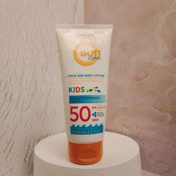 لوسیون ضد آفتاب صورت و بدن کودک با SPF 50 برای پوست حساس
