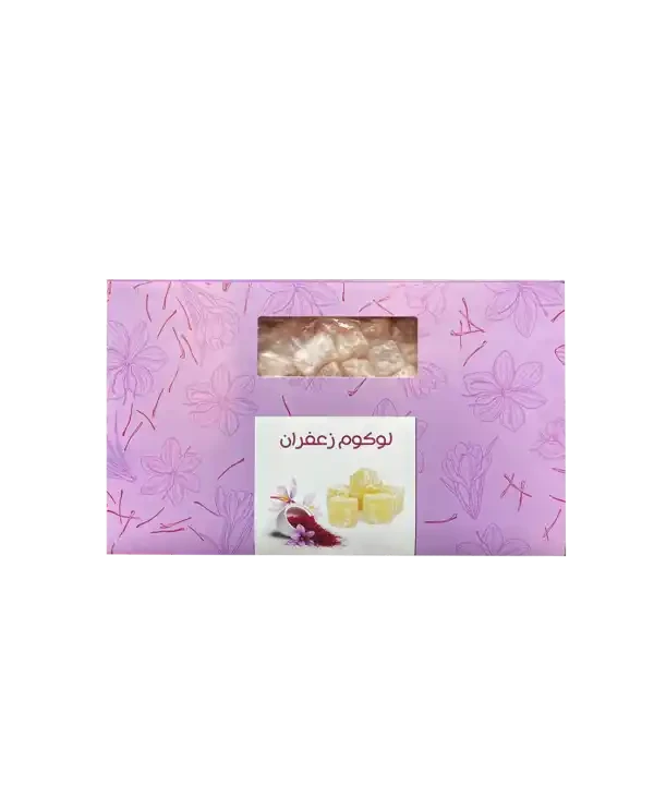 لوکوم زعفران بیز ۴۵۰ گرمی اصل – راحت الحلقوم زعفرانی نرم و خوشمزه