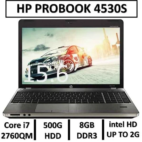 لپ تاپ استوک اچ پی مدل LAPTOP HP PRO BOOK 4530S | INTEL CORE i7 2760QM | 8GB RAM DDR3 | 500GB HDD