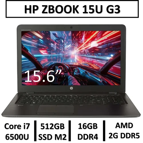لپ تاپ استوک اچ پی مدل LAPTOP HP ZBOOK 15U G3 | INTEL CORE i7-6500U | 16GB RAM DDR4 | 512GB SSD M2 | 15.6"FHD | AMD FIREPRO 2G DDR5