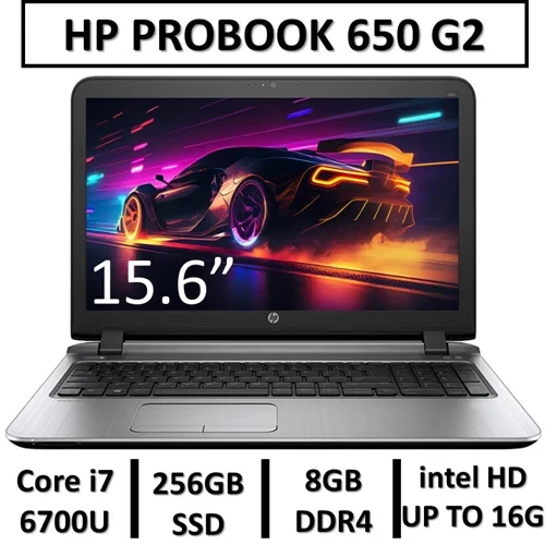 لپ تاپ استوک اچ پی پرو بوک 650 نسل ششم USED LAPTOP HP PROBOOK 650 G2 | INTEL CORE i7-6700U | RAM 8GB | SSD 256