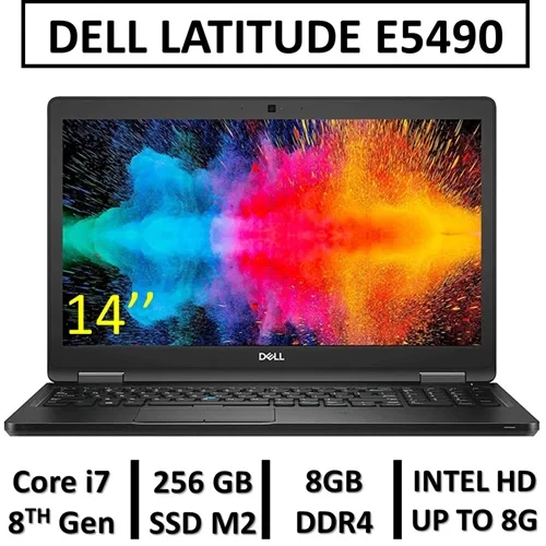 لپ تاپ استوک دل 5490 مهندسی طراحی نسل هشتمUSED STOCK LAPTOP DELL LATITUDE 5490/ CPU INTEL Core i7 8650/RAM8/256G SSD M2