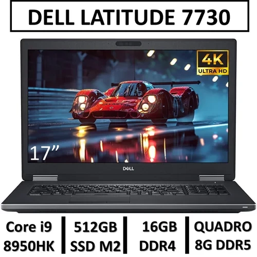 لپ تاپ استوک دل مدل LAPTOP DELL PRECISION 7730 | INTEL CORE i9-8950HK | 16GB RAM DDR4 | 512GB SSD M2 | 17"4K | NVIDIA QUADRO P4200 8GB DDR5
