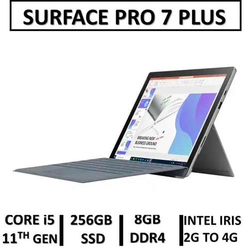 لپ تاپ استوک سرفیس پلاس پرو7 پلاس لمسی تبلتشو مایکروسافت USED LAPTOP STOCK SURFACE PRO 7 PLUS /INTEL CORE i5 11TH GEN/ RAM8/SSD256