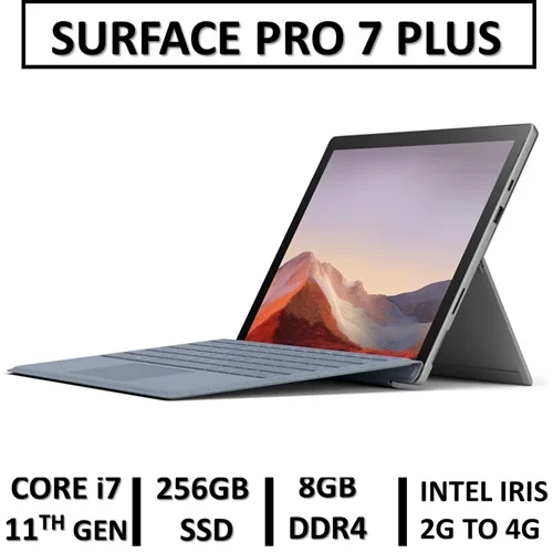 لپ تاپ استوک سرفیس پلاس پرو7 پلاس لمسی تبلتشو مایکروسافت USED LAPTOP STOCK SURFACE PRO 7 PLUS /INTEL CORE i7 11TH GEN/ RAM8/SSD256
