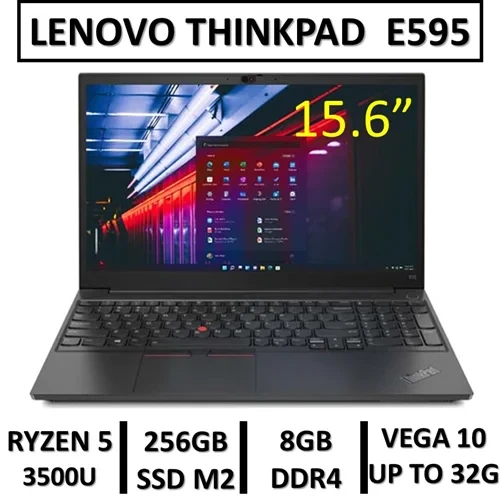 لپ تاپ استوک لنوو LENOVO THINKPAD E595 AMD RYZEN 5 3500U RAM 8 SSD 256 M2 15.6"FHD GPU RADEON VEGA 2G