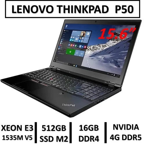 لپ تاپ استوک لنوو LENOVO THINKPAD P50 INTEL XEON E3-1335M V5 RAM16 SSD512M2 QUADROM2000 4G