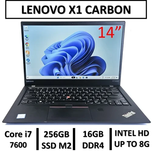 لپ تاپ استوک لنوو LENOVO THINKPAD X1 CARBON GEN5 Core i7 7600U RAM16 SSD 256 M2