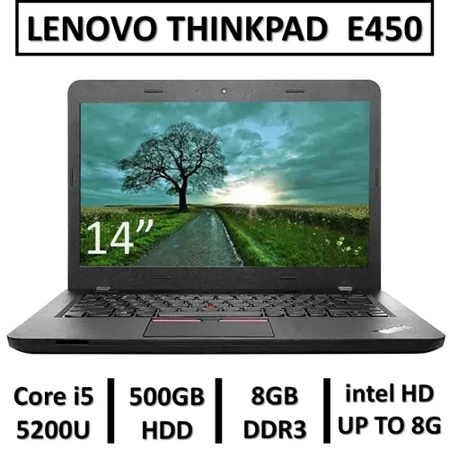 لپ تاپ استوک لنوو مدل LAPTOP LENOVO THINKPAD E450 | INTEL CORE i5-5200U | 8GB RAM DDR3 | 500GB HDD