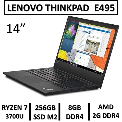 لپ تاپ استوک لنوو مدل LAPTOP LENOVO THINKPAD E495 | AMD RYZEN 7 3700U | 8GB RAM DDR4 | 256GB SSD M2 | RADEON VEGA 10 2G DDR4